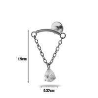 1 Pièce Boucles D'Oreilles Cartilage Style Simple Géométrique Titane Pur Placage Incruster Zircon sku image 5