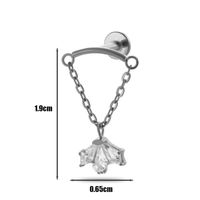 1 Piece Ear Cartilage Rings & Studs Simple Style Geometric Pure Titanium Plating Inlay Zircon sku image 15
