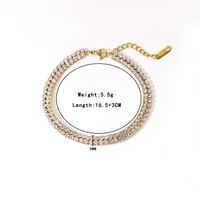 Luxurious Shiny Geometric Stainless Steel Plating Inlay Zircon Gold Plated Tennis Bracelet sku image 1