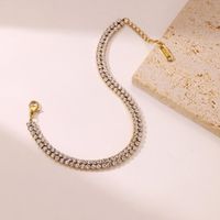 Luxurious Shiny Geometric Stainless Steel Plating Inlay Zircon Gold Plated Tennis Bracelet main image 6
