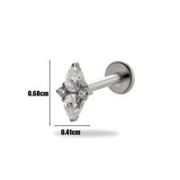 1 Piece Ear Cartilage Rings & Studs Simple Style Geometric Pure Titanium Plating Inlay Zircon sku image 9