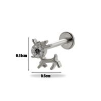 1 Piece Ear Cartilage Rings & Studs Simple Style Geometric Pure Titanium Plating Inlay Zircon sku image 1