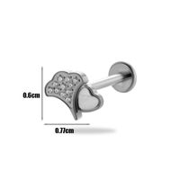 1 Piece Ear Cartilage Rings & Studs Simple Style Geometric Pure Titanium Plating Inlay Zircon sku image 6