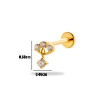 1 Piece Ear Cartilage Rings & Studs Simple Style Geometric Pure Titanium Plating Inlay Zircon sku image 7