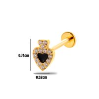 1 Piece Ear Cartilage Rings & Studs Simple Style Geometric Pure Titanium Plating Inlay Zircon sku image 15