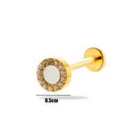 1 Piece Ear Cartilage Rings & Studs Simple Style Geometric Pure Titanium Plating Inlay Zircon sku image 16