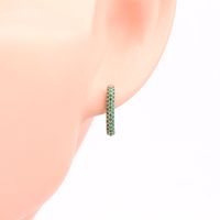 1 Paire Style Simple Forme En U Incruster Argent Sterling Strass Des Boucles D'oreilles main image 4