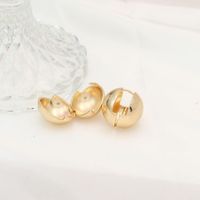1 Pair Simple Style Round Plating Copper 18k Gold Plated White Gold Plated Huggie Earrings main image 3
