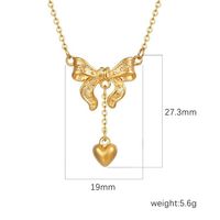 Ig Style Simple Style Bow Knot Stainless Steel Plating Pendant Necklace main image 2