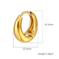 1 Pair Simple Style Geometric Plating Stainless Steel Huggie Earrings main image 2