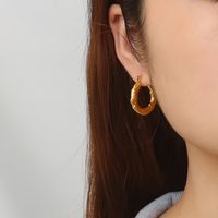 1 Pair Simple Style Geometric Plating Stainless Steel Hoop Earrings main image 4