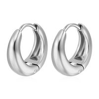 1 Pair Simple Style Geometric Plating Stainless Steel Huggie Earrings main image 4