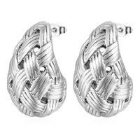 1 Paire Style Simple Les Gouttelettes D'eau Placage Acier Inoxydable Boucles D'oreilles sku image 1