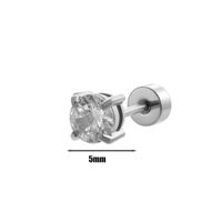 1 Piece Ear Cartilage Rings & Studs Simple Style Round 316 Stainless Steel  Plating Inlay Zircon sku image 4