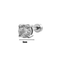 1 Piece Ear Cartilage Rings & Studs Simple Style Round 316 Stainless Steel  Plating Inlay Zircon sku image 6