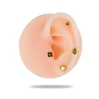 1 Piece Ear Cartilage Rings & Studs Simple Style Geometric 316 Stainless Steel  Copper Plating Inlay Zircon main image 6
