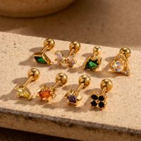 1 Piece Ear Cartilage Rings & Studs Simple Style Geometric 316 Stainless Steel  Copper Plating Inlay Zircon main image 3