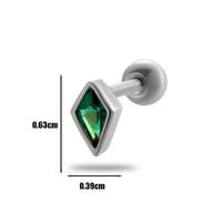 1 Piece Ear Cartilage Rings & Studs Simple Style Geometric 316 Stainless Steel  Copper Plating Inlay Zircon sku image 5