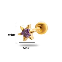 1 Piece Ear Cartilage Rings & Studs Simple Style Geometric 316 Stainless Steel  Copper Plating Inlay Zircon sku image 11