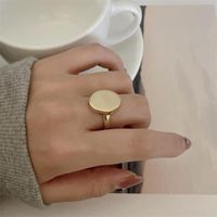 Wholesale Simple Style Solid Color Copper Plating Silver Plated Rings sku image 1