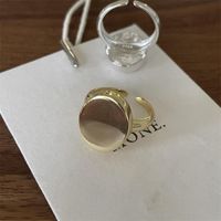Wholesale Simple Style Solid Color Copper Plating Silver Plated Rings main image 5