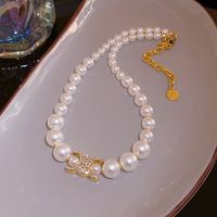 Elegant Lady Geometric Artificial Rhinestones Artificial Pearls Alloy Wholesale Pendant Necklace sku image 43