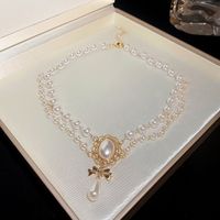 Elegant Lady Geometric Artificial Rhinestones Artificial Pearls Alloy Wholesale Pendant Necklace sku image 51