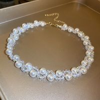Elegant Lady Geometric Artificial Rhinestones Artificial Pearls Alloy Wholesale Pendant Necklace sku image 35