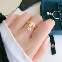 Wholesale Simple Style Bear Copper Silver Plated Charm Rings Open Rings main image 4