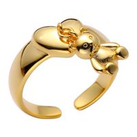 Großhandel Einfacher Stil Tragen Kupfer Versilbert Charm Ring Offener Ring sku image 1