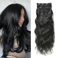 Women's Cute Sweet Gold Black Casual Chemical Fiber Long Curly Hair Wig Clips sku image 2