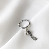 Großhandel Süss Quaste Kupfer Überzug Versilbert Charm Ring main image 1