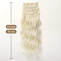 Women's Cute Sweet Gold Black Casual Chemical Fiber Long Curly Hair Wig Clips main image 4