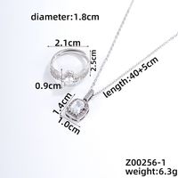 Acier Inoxydable 304 Le Cuivre Style IG Style Simple Placage Incruster Géométrique Zircon Anneaux Collier main image 2