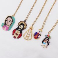 Ethnic Style Portrait Stainless Steel Glass Beaded Plating Gold Plated Unisex Pendant Necklace main image 1
