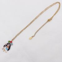 Ethnic Style Portrait Stainless Steel Glass Beaded Plating Gold Plated Unisex Pendant Necklace main image 3