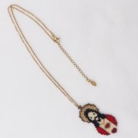 Ethnic Style Portrait Stainless Steel Glass Beaded Plating Gold Plated Unisex Pendant Necklace sku image 6