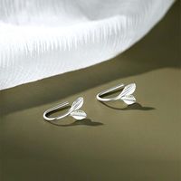 1 Pair Glam Sweet Leaf Solid Color Plating Sterling Silver Ear Studs sku image 1