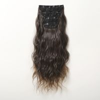 Women's Simple Style Brown Casual Weekend Chemical Fiber Long Curly Hair Wig Clips main image 3