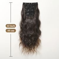 Women's Simple Style Brown Casual Weekend Chemical Fiber Long Curly Hair Wig Clips main image 8