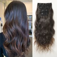 Women's Simple Style Brown Casual Weekend Chemical Fiber Long Curly Hair Wig Clips main image 2