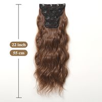 Women's Sweet Simple Style Brown Casual Party Chemical Fiber Long Curly Hair Wig Clips main image 3