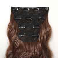 Women's Sweet Simple Style Brown Casual Party Chemical Fiber Long Curly Hair Wig Clips main image 2