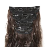 Women's Sweet Simple Style Brown Casual Party Chemical Fiber Long Curly Hair Wig Clips main image 5