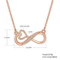 Elegant Simple Style Infinity Heart Shape Sterling Silver Moissanite Rose Gold Plated Silver Plated Pendant Necklace main image 2