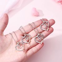 Wholesale Elegant Simple Style Letter Heart Shape Rose Stainless Steel Copper Plating Inlay Zircon main image 4