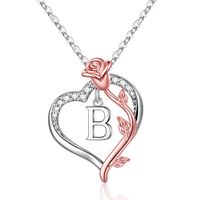 Wholesale Elegant Simple Style Letter Heart Shape Rose Stainless Steel Copper Plating Inlay Zircon sku image 2