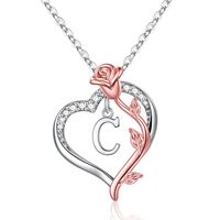 Wholesale Elegant Simple Style Letter Heart Shape Rose Stainless Steel Copper Plating Inlay Zircon sku image 3