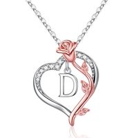 Wholesale Elegant Simple Style Letter Heart Shape Rose Stainless Steel Copper Plating Inlay Zircon sku image 4