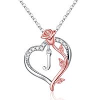 Wholesale Elegant Simple Style Letter Heart Shape Rose Stainless Steel Copper Plating Inlay Zircon sku image 10